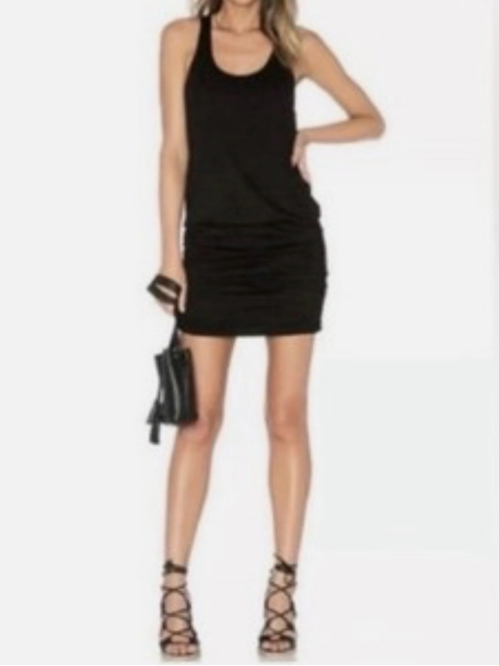 Michael Stars Racer Back Ruched Dress - Picture 3 of 9